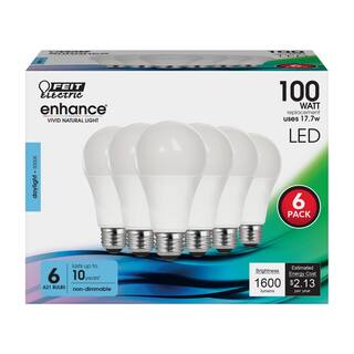 Feit Electric 100-Watt Equivalent A21 Non-Dimmable CEC Title 20 Compliant 90+ CRI LED Light Bulb Daylight 5000K (6-Pack) OM100950CA10K6