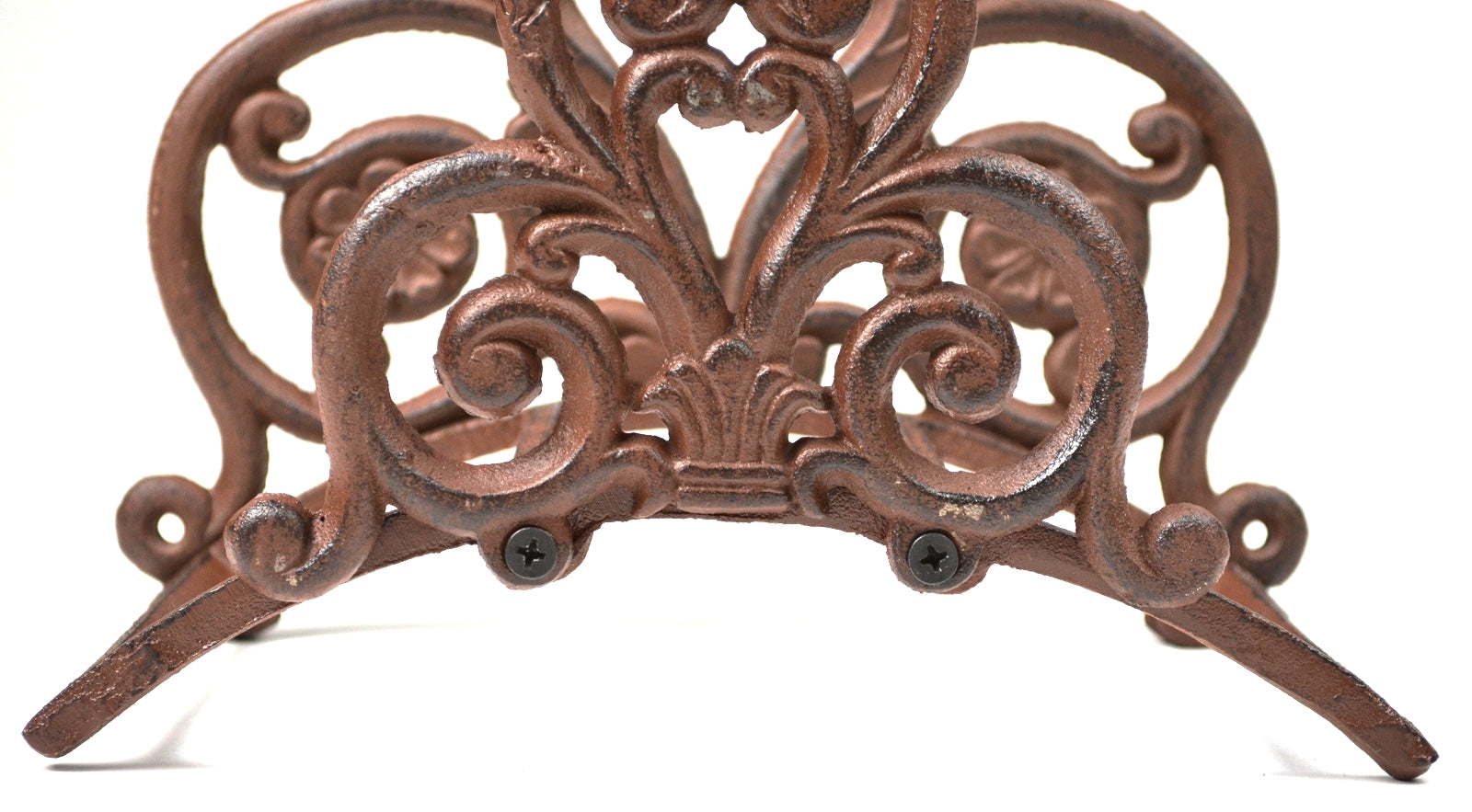 Cast Iron Garden Hose Holder - Floral and Spade Pattern - 13.25