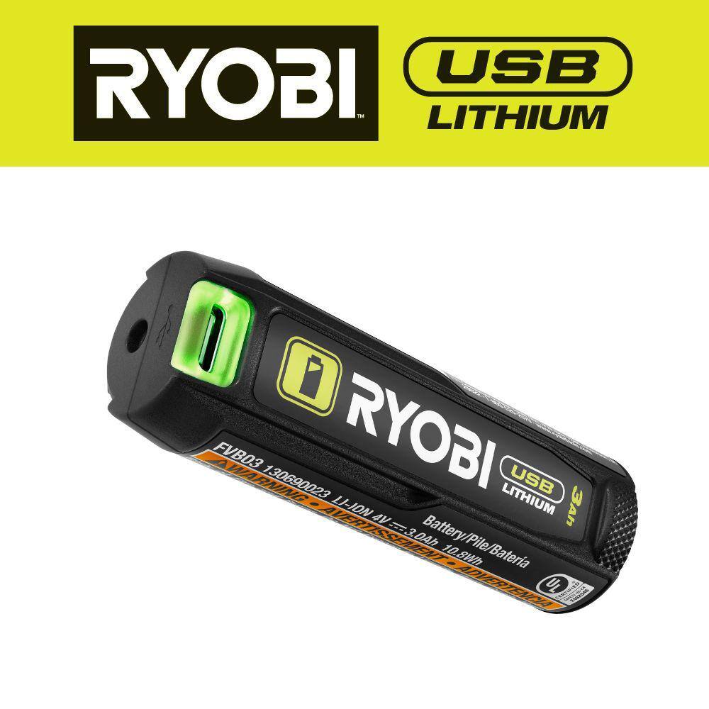 RYOBI USB Lithium 3.0 Ah Lithium-Ion Rechargeable Battery FVB03