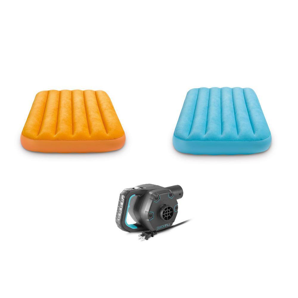 Intex Inflatable Air Bed Mattress with Bag (2-Pack)120 Volt Electric Air Pump 2 x 66803EP + 66643E