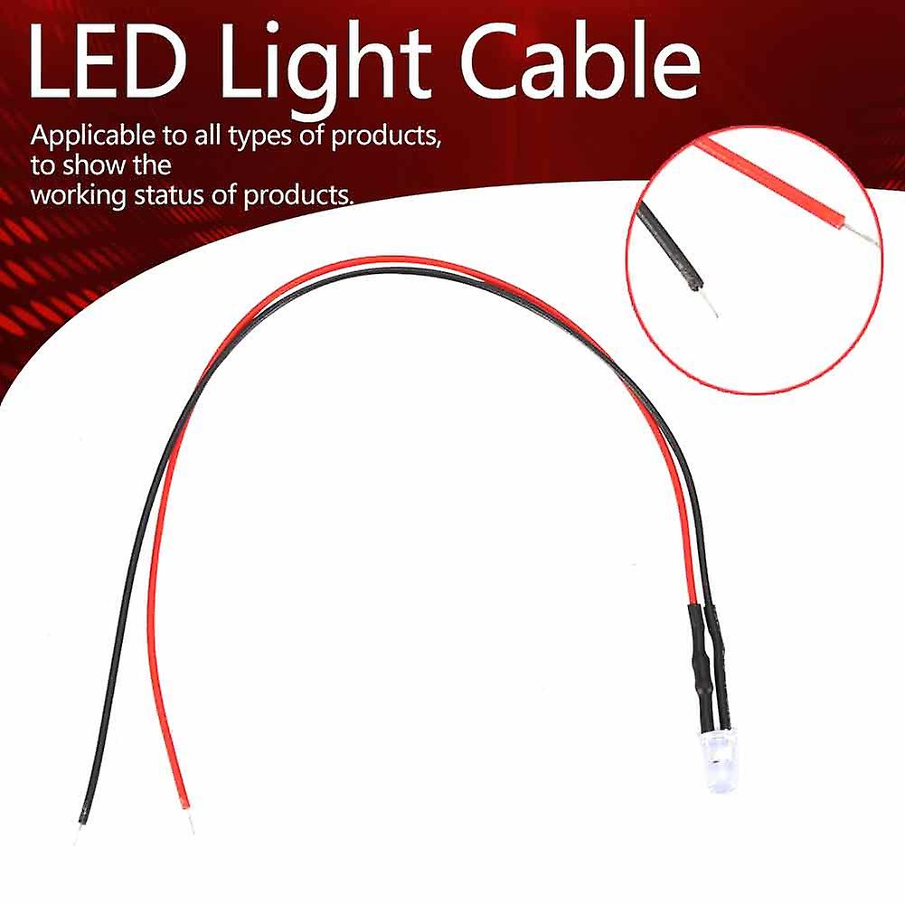 10pcs 12v 5mm Led Light Emitting Diode Wired Multicolor Led Light Cable 20cm 0.06w(#2)