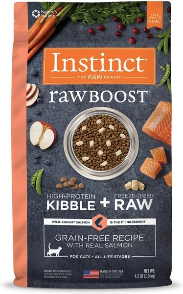 Instinct Raw Boost Grain-Free Recipe with Real Salmon and Freeze-Dried Raw Coated Pieces Dry Cat Food