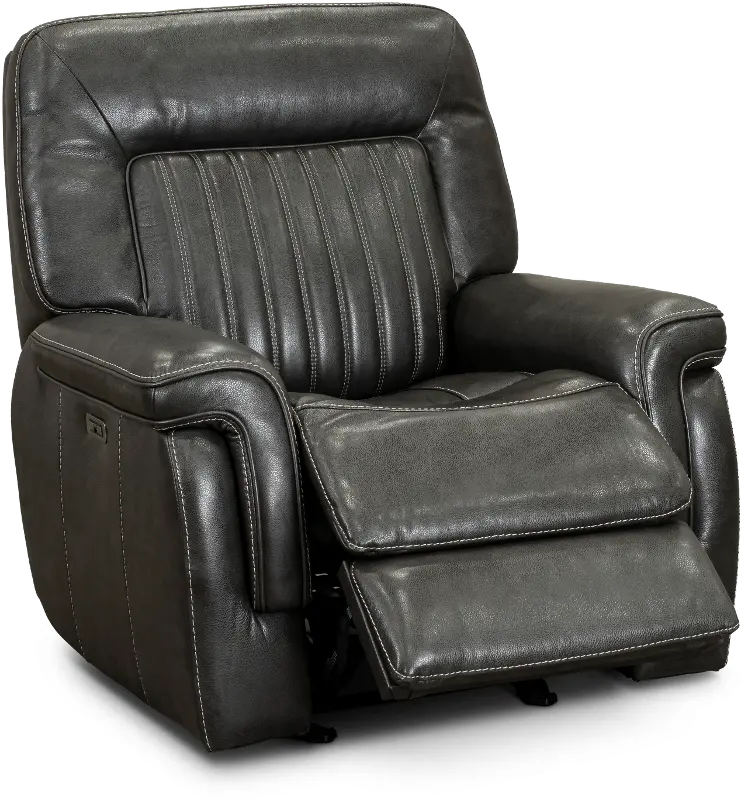 Stampede Charcoal Gray Power Glider Recliner