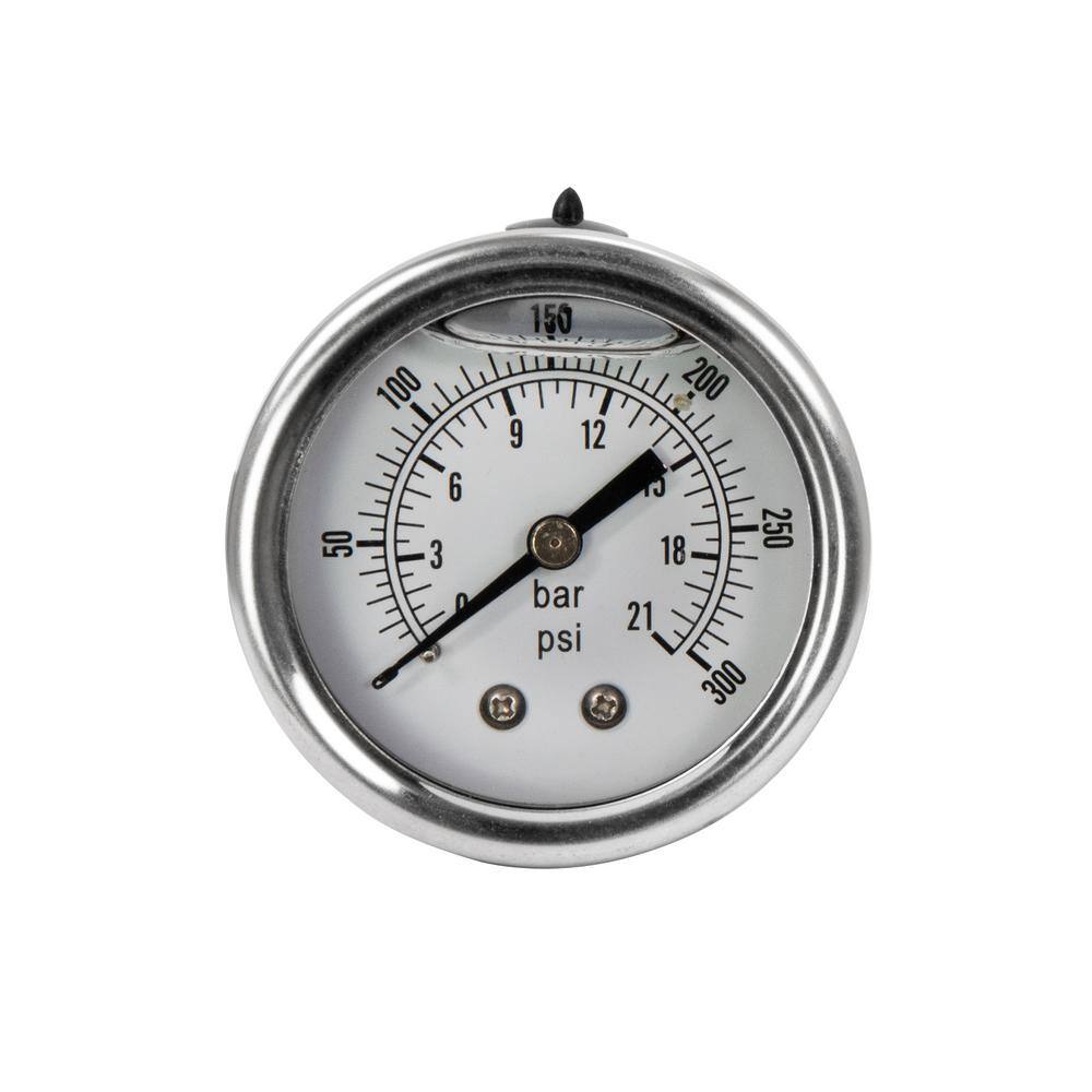 Husky 2 in. Liquid Filled Pressure Gauge with 14 in. NPT Back Mount 032-0061H