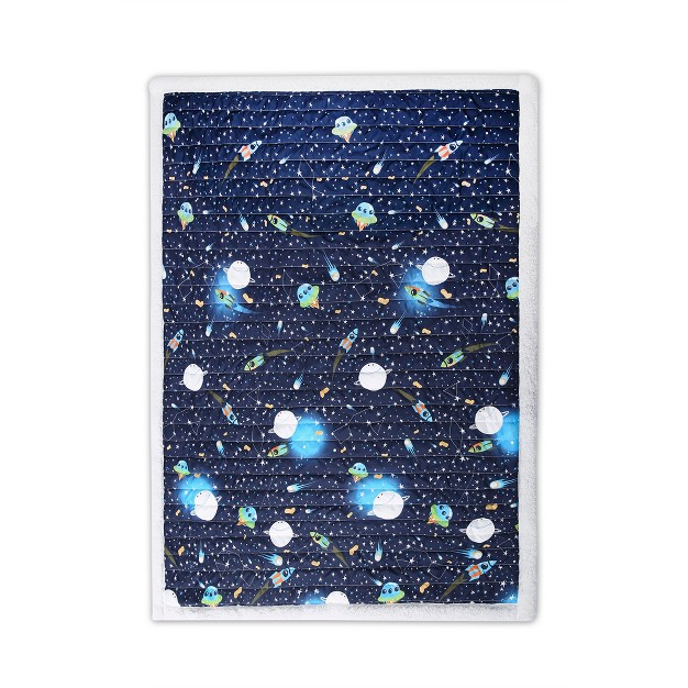 Kids x27 Universe Faux Shearling Throw Blanket Navy Lush D cor