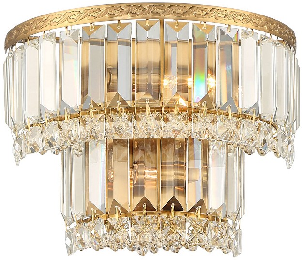 2 light Led Fixture Clear Crystal For Bedroom Bathroom