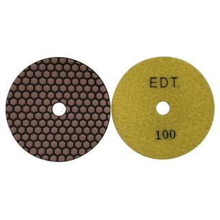 EDiamondTools 4 in. High Performance StoneConcrete Polishing Pads 5 Pad Set Wet or Dry #50 to #800 Grit RDU451248_THD