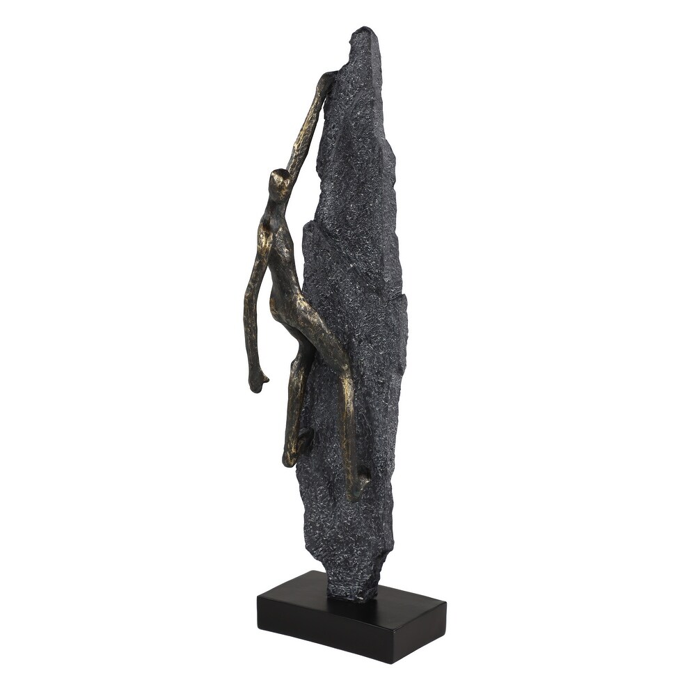 Bronze Polystone Climbing People Sculpture   6 x 5 x 19