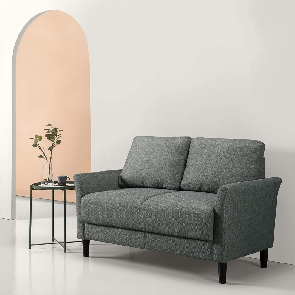 Contemporary Loveseat  Tapered Legs With Polyester Upholstered Seat   Midcentury   Loveseats   by Decor Love  Houzz