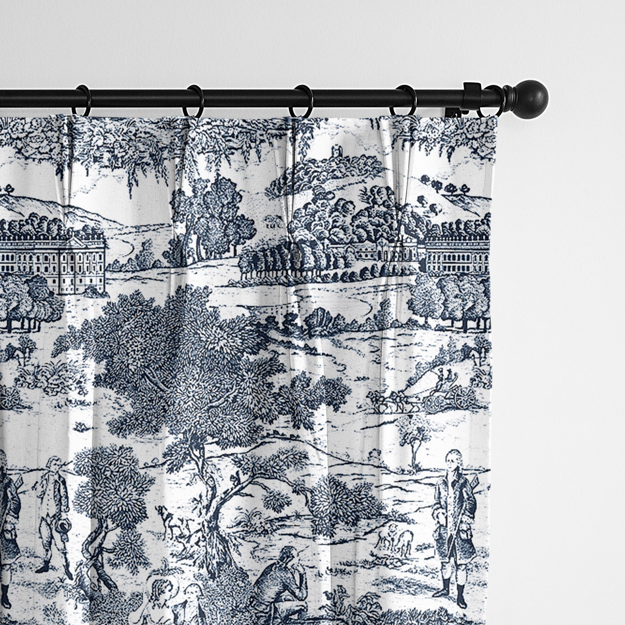 Beau Toile Blue Drapery