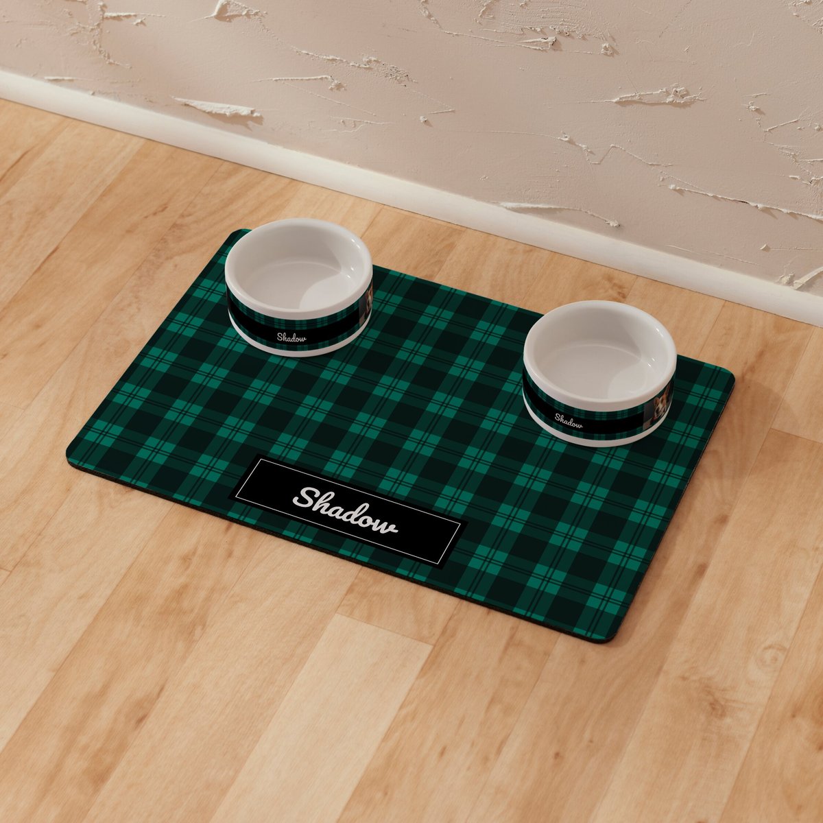 Frisco Plaid Personalized Dog and Cat Placemat