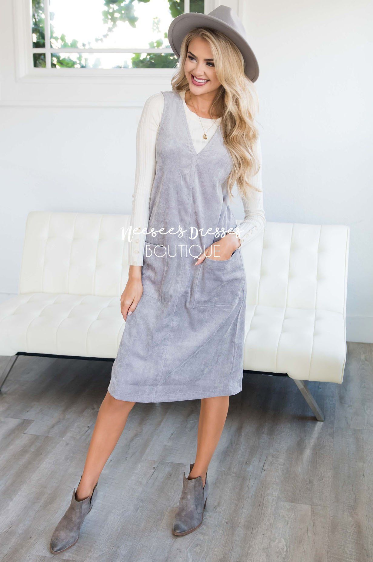 The Korina Patch Pocket Overall Dress