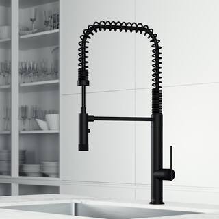 VIGO Sterling Single Handle Pull-Down Sprayer Kitchen Faucet in Matte Black VG02037MB