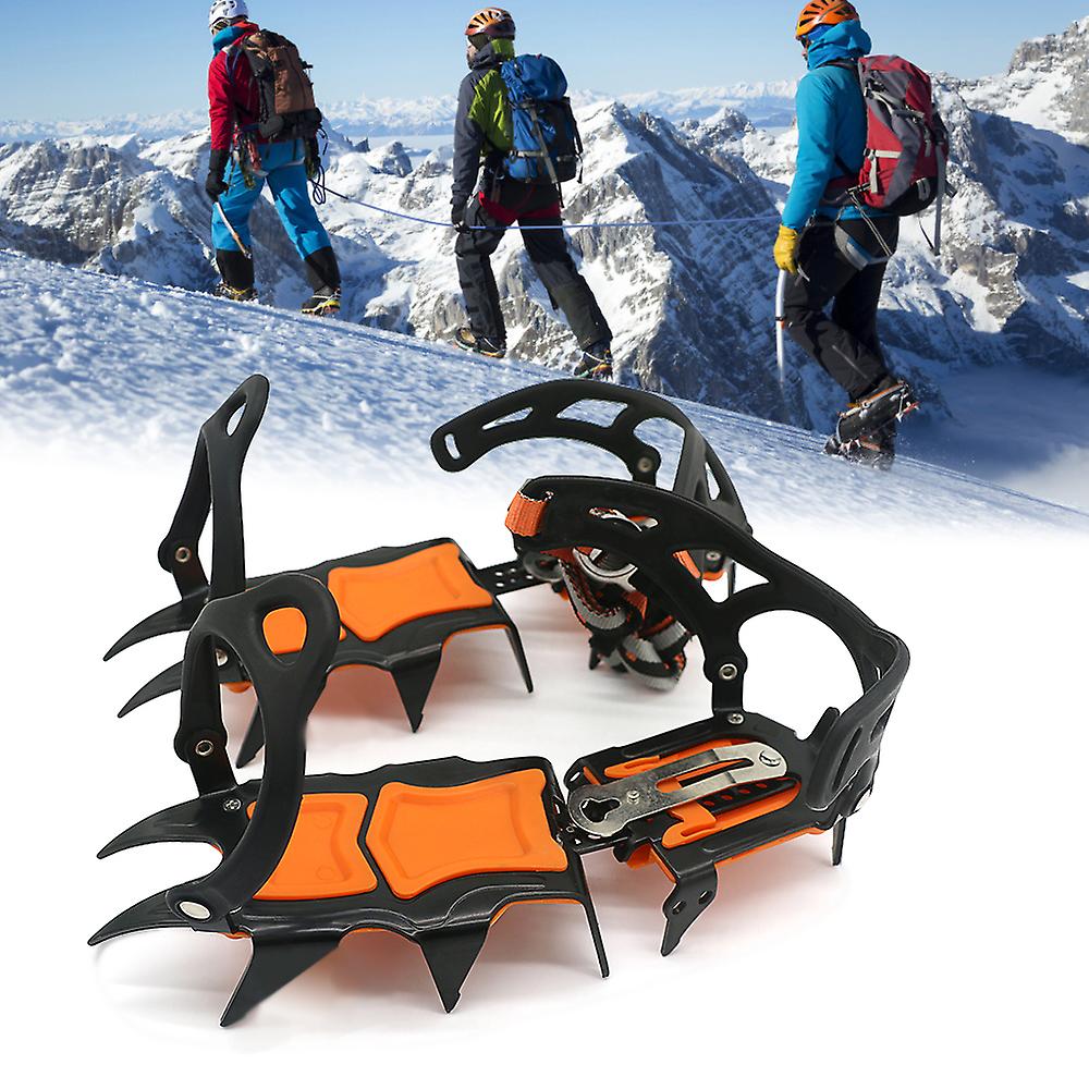 12 Teeth Ice Crampons Winter Snow Boot Shoes Ice Gripper Anti-skid Ice Spikes Snow Traction Cleats