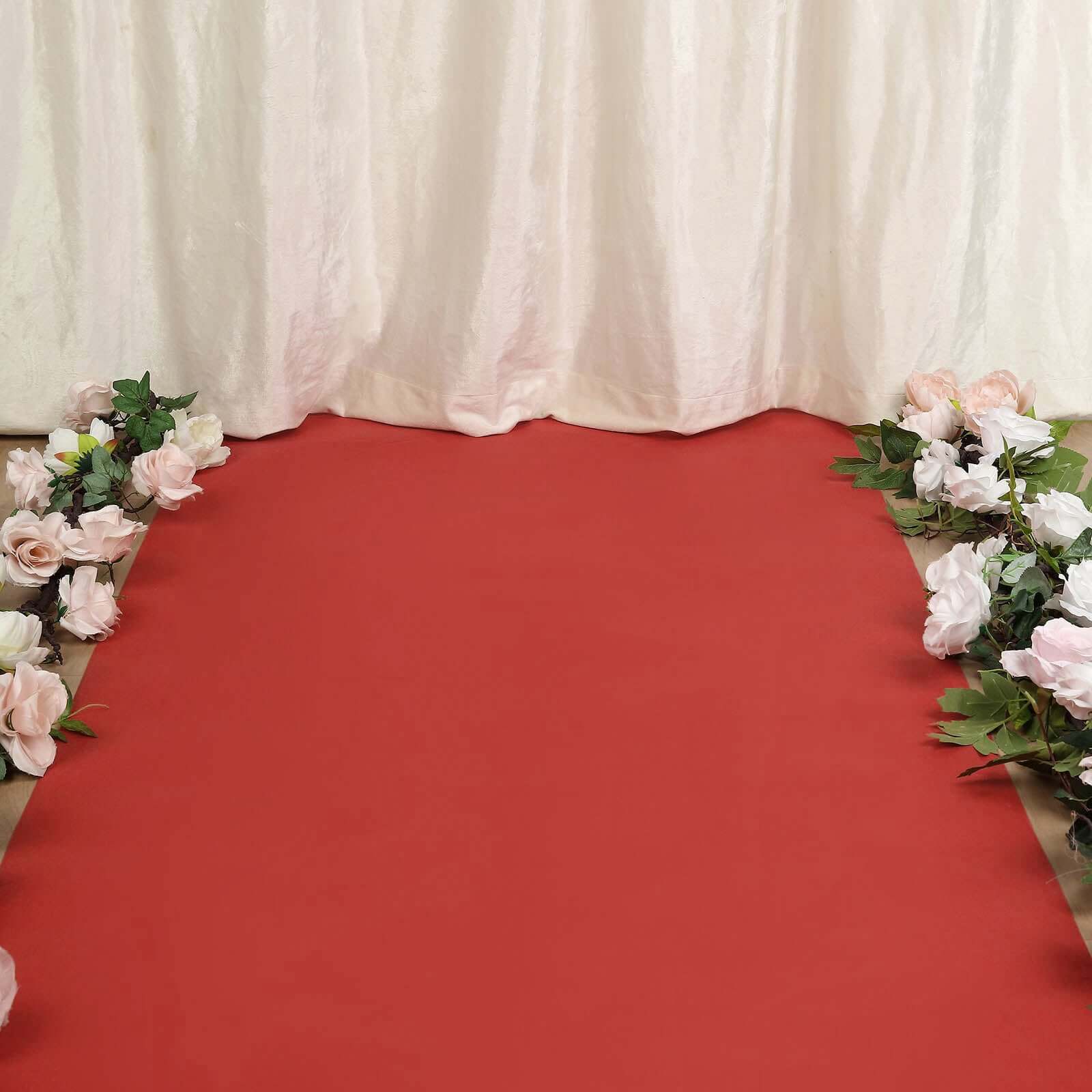 Hollywood Red Carpet Runner for Party, Red Rayon Wedding Aisle Runner 3ftx100ft