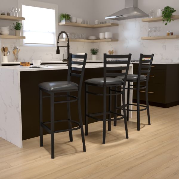 Flash Furniture HERCULES Series Ladder Back Metal Bar Stool