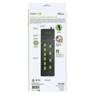 TRICKLESTAR 6 ft. 10-Outlet Surge Protector With USB Charging Ports TS1268