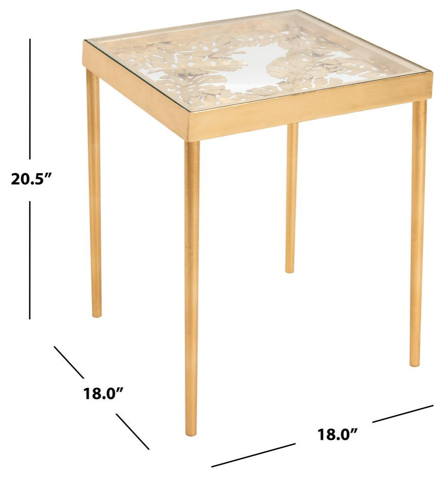 Leilani Palm Leaf Side Table  Gold Leaf   Tropical   Side Tables And End Tables   by HedgeApple  Houzz