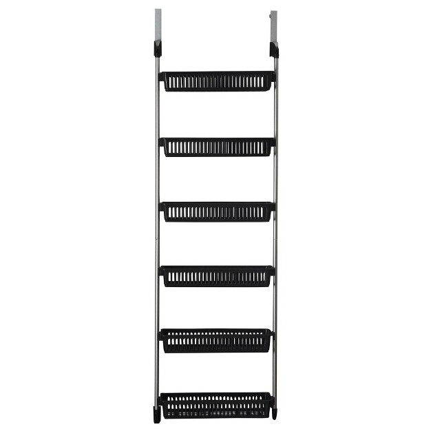 Household Essentials 6 Basket Over the door Storage Rack Black