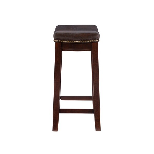 Copper Grove Willamette Backless Faux Leather Brown Counter stool