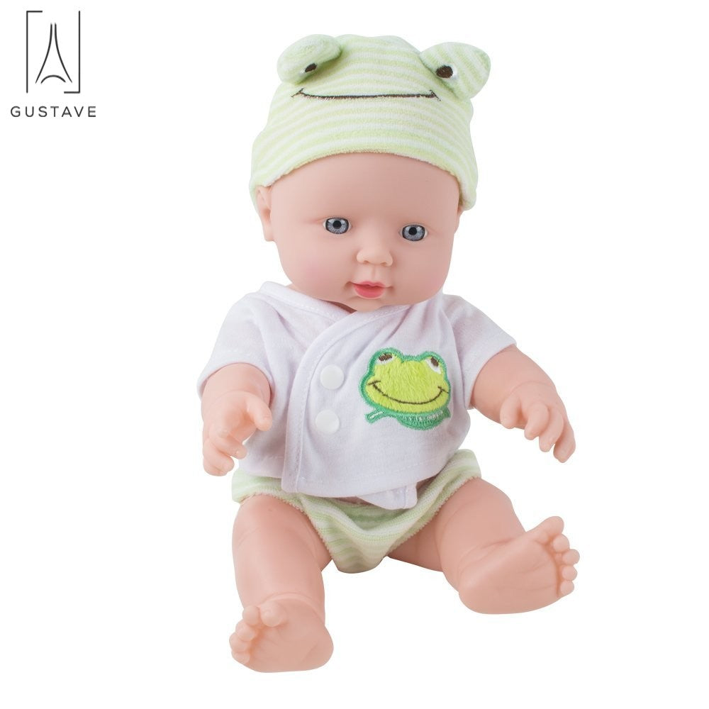 Gustave 12 inch Silicone Vinyl Reborn Baby Dolls Handmade Baby Girl Toddler Doll Toys Gifts "Green"