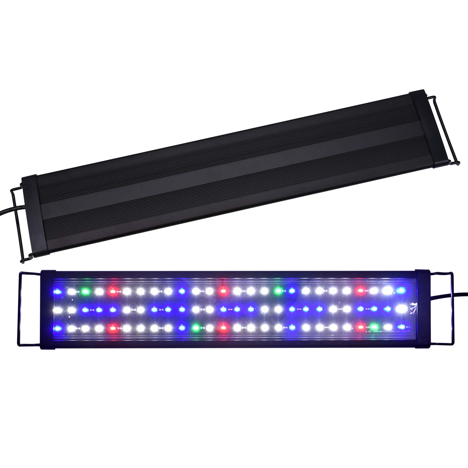 23.6inch Full Spectrum Aquarium Hood Lighting 81 LEDs 23.6-31.5inch Fish Tank Light Freshwater Marine Lamp