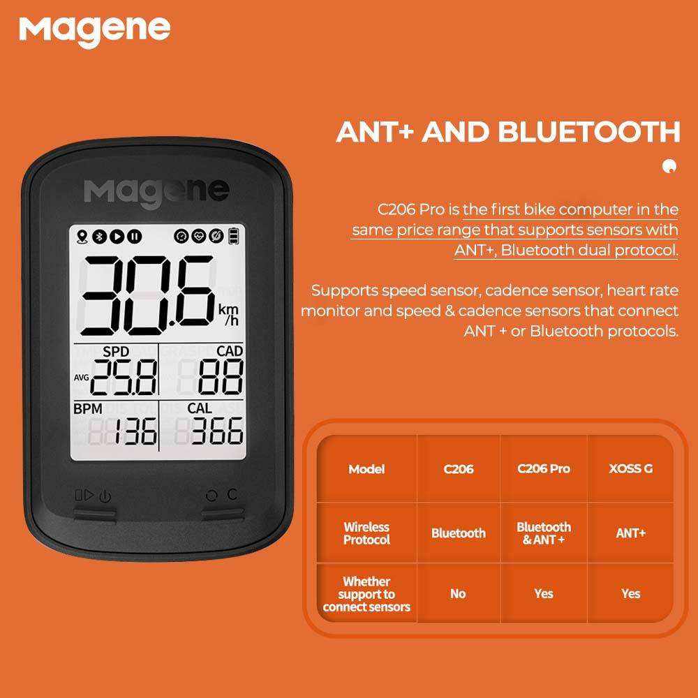 Magene C206 Pro Bicycle Computer Wireless  Waterproof Road MTB Bike BLE ANT Odometer