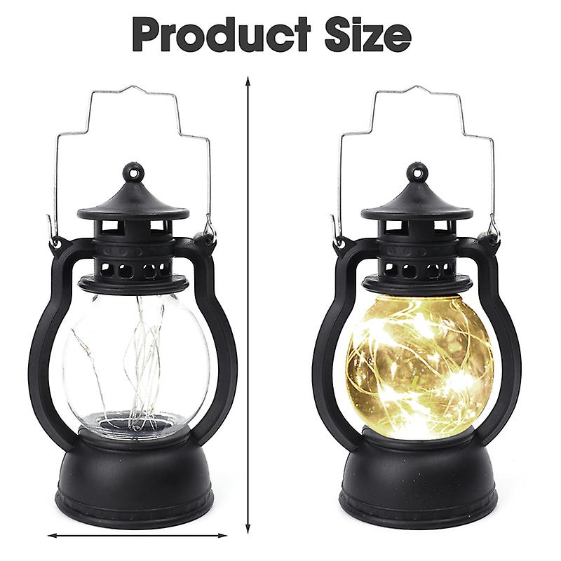 Led Retro Portable Lamp Outdoor Camping Lantern Dynamic Flame Light Battery Powered Tent Light Garden Decoration Night Lights