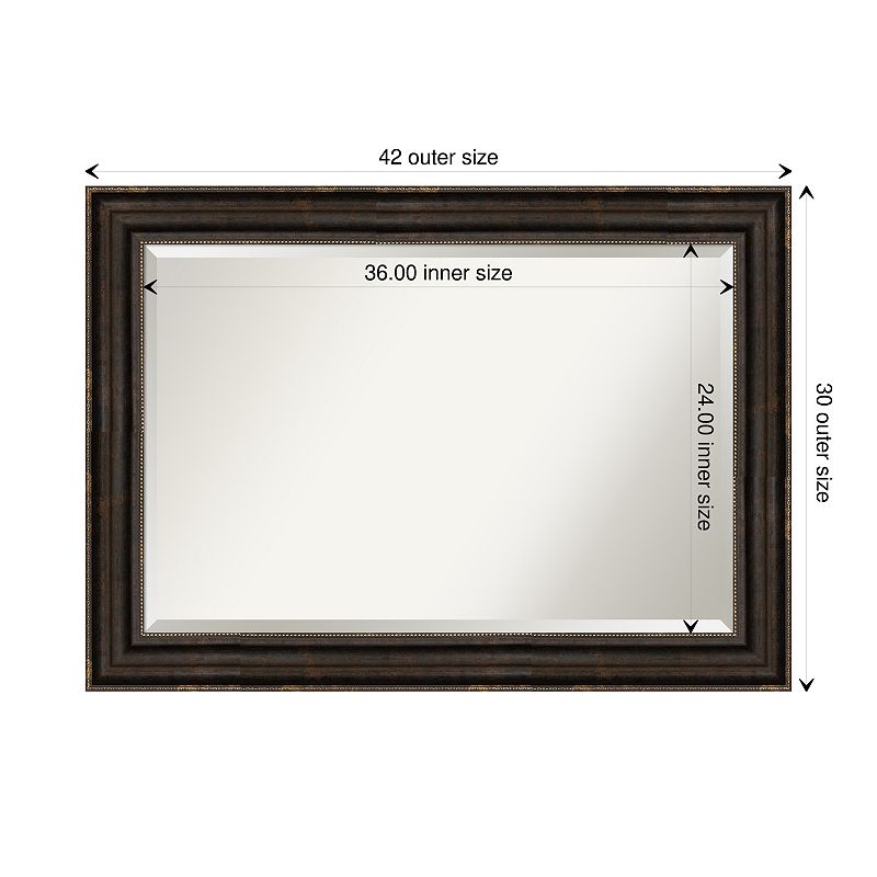 Stately Bronze Beveled Bathroom Wall Mirror