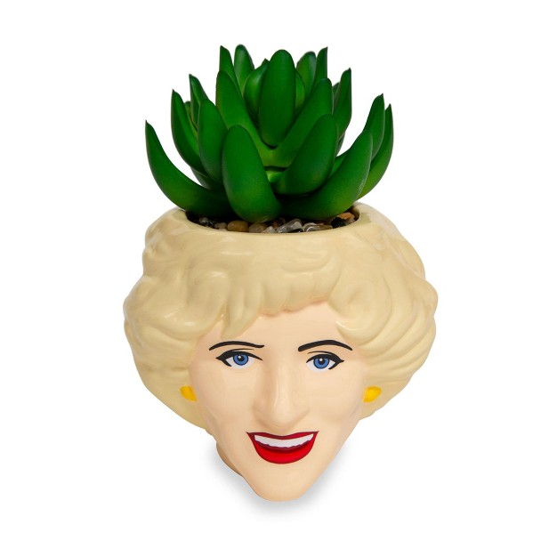 Easysfind The Golden Girls Rose 3 25 inch Ceramic Mini Planter With Artificial Succulent