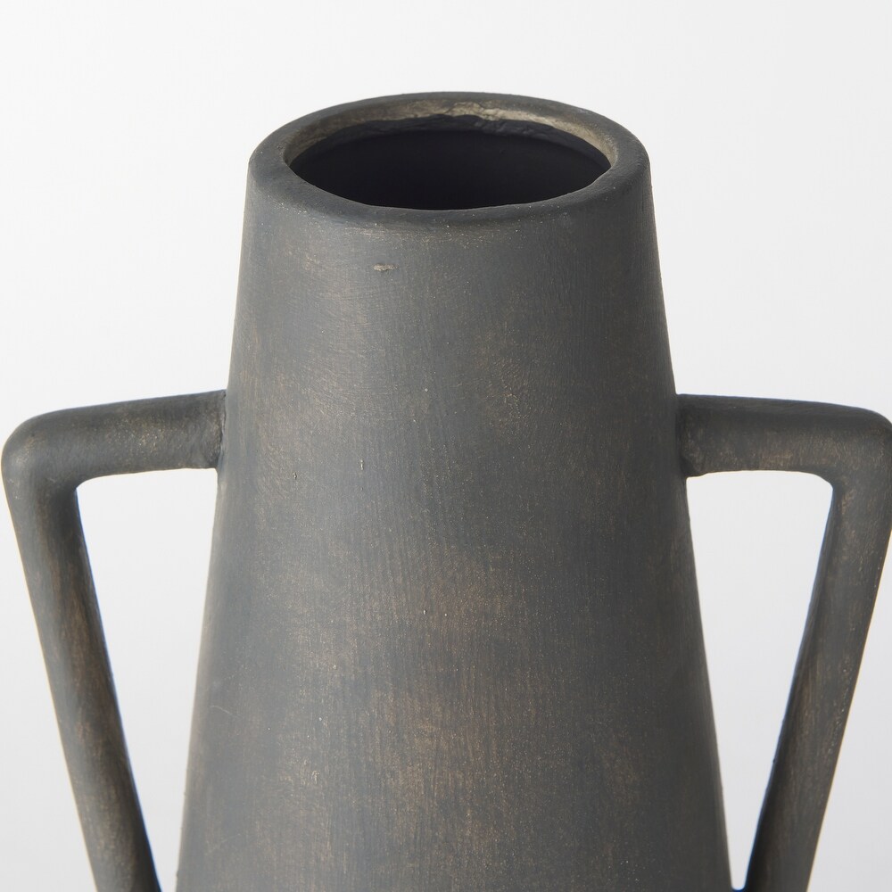 Kilian Brown And Gray Ceramic Double Ear Vase (17\