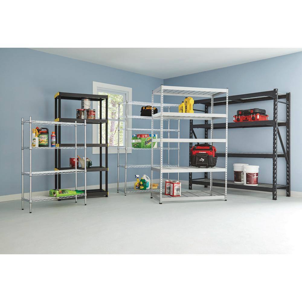 HDX 5-Tier Plastic Garage Storage Shelving Unit in Black (36 in. W x 74 in. H x 18 in. D) 241592