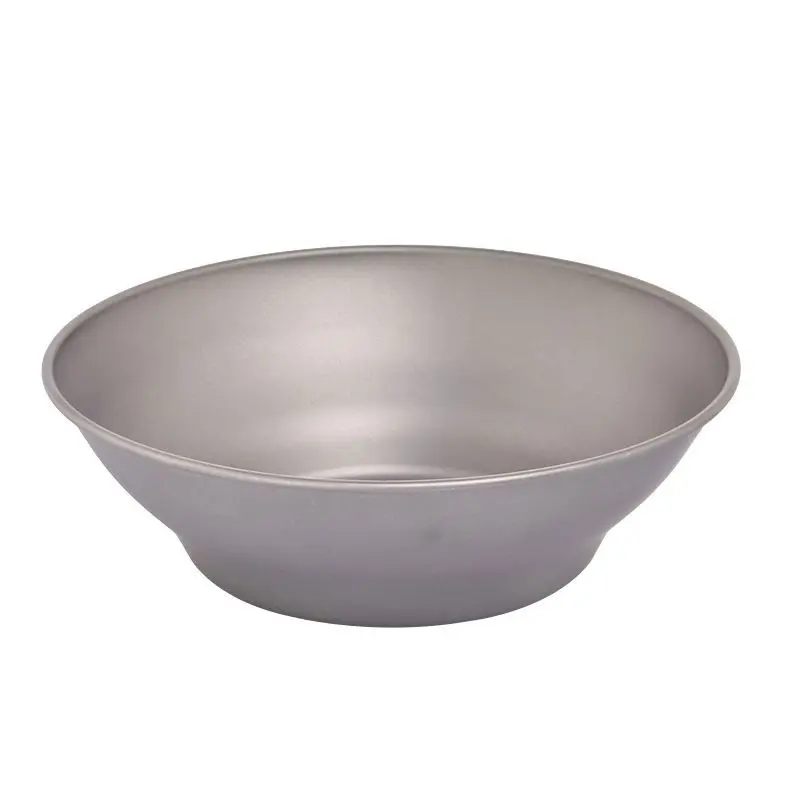 Outdoor tableware Pure titanium camping salad bowl Lightweight hiking and camping tableware