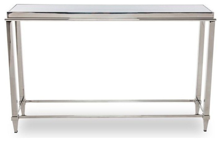 Modrest Agar Modern Glass and Stainless Steel Console Table   Contemporary   Console Tables   by Vig Furniture Inc.  Houzz