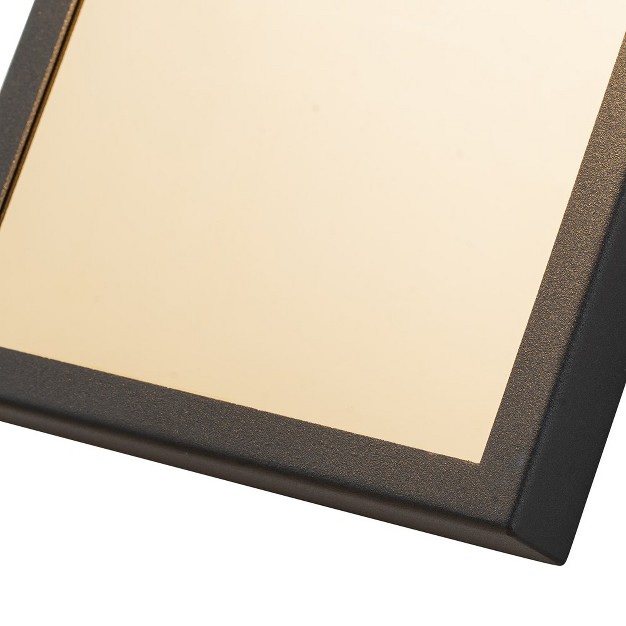 C Cattleya Modern Matte Black Integrated Led Outdoor Wall Light With Gold Stainless Steel Plate Accent