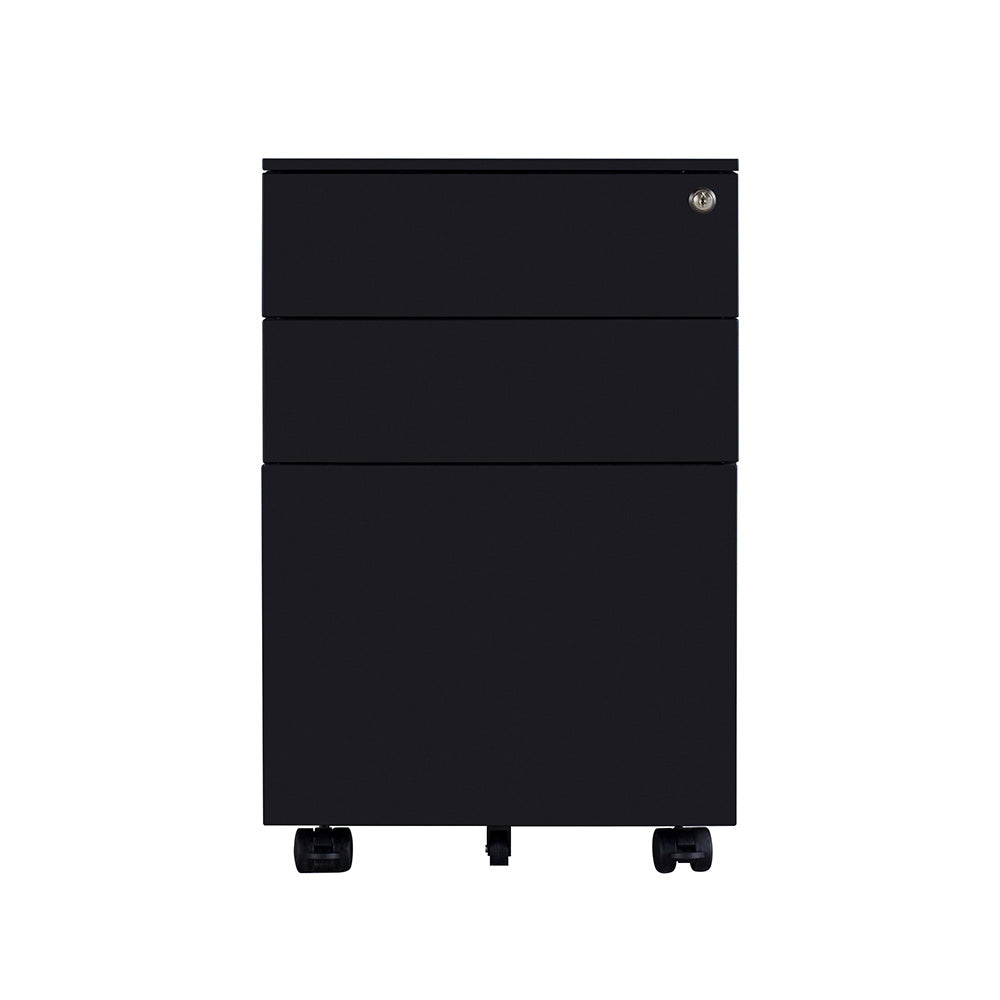 MARLO 3 Drawer Mobile Cabinet - Black