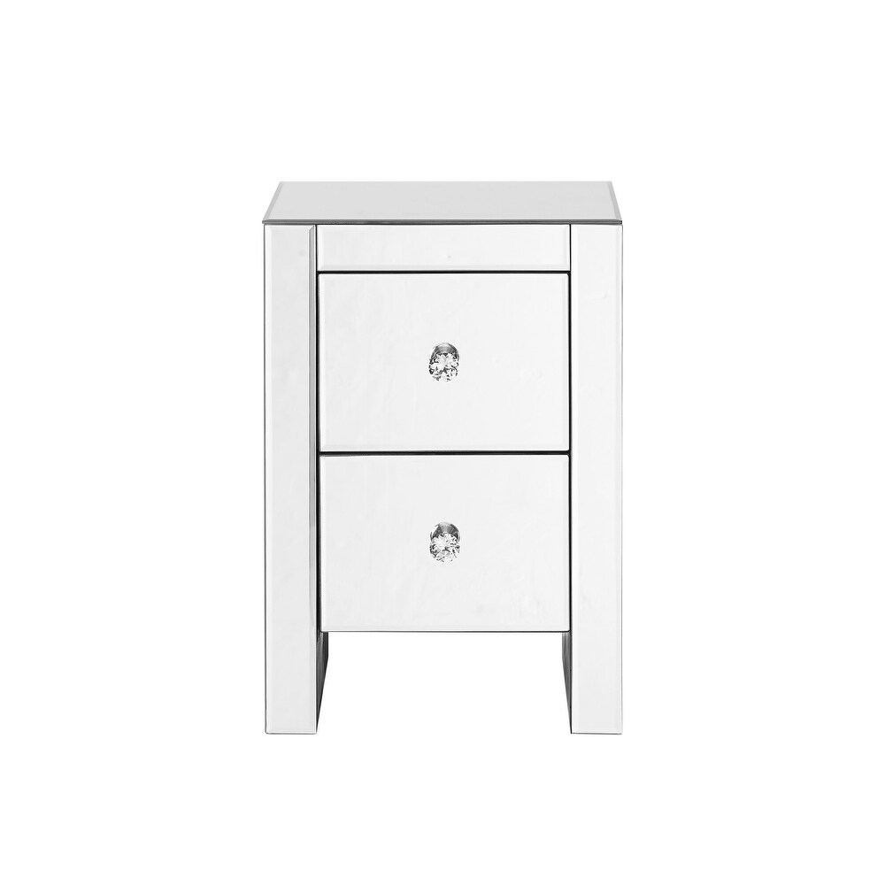 TOOLKISS Mirrored Nightstand Silver Side End Table