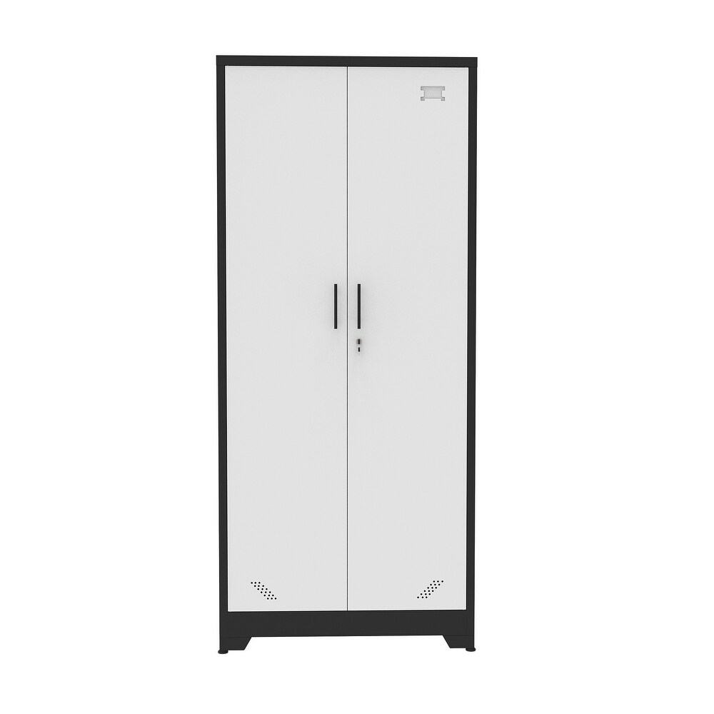 Metal Garage Storage Cabinet with Doors  Lock and Shelves