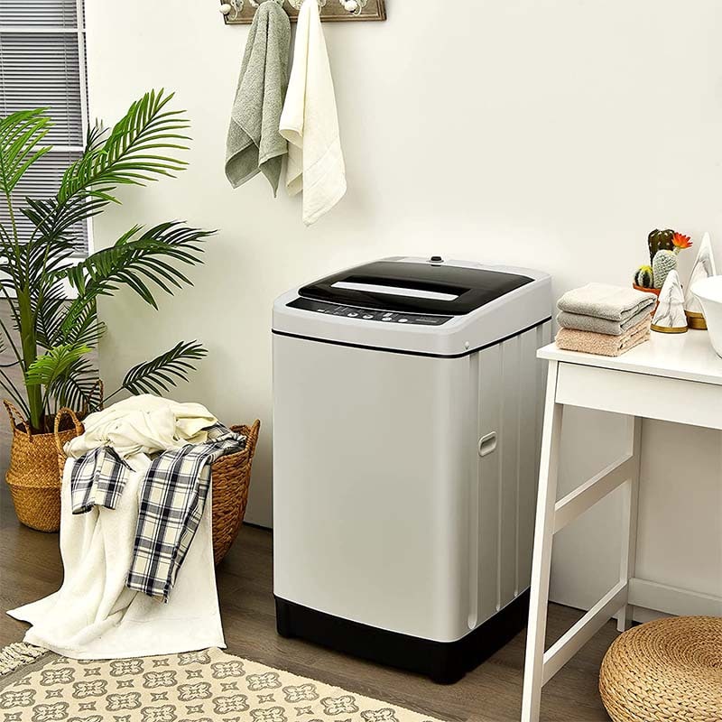 11 LBS Full-Automatic Portable Washing Machine, Top Load All In One Washer Dryer Combo