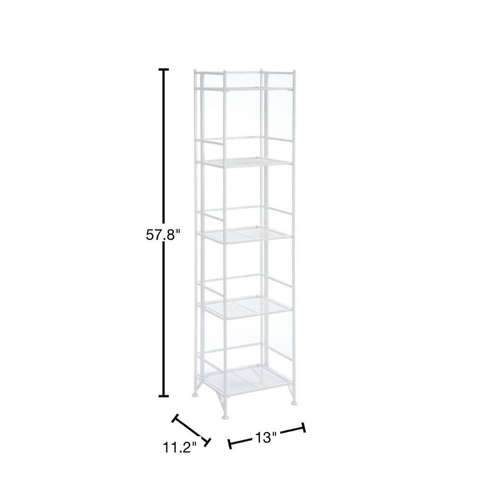 Convenience Concepts Designs2Go White 5-Tier Metal Wire Shelving Unit (13 in. W x 58 in. H x 11 in. D) 8016W