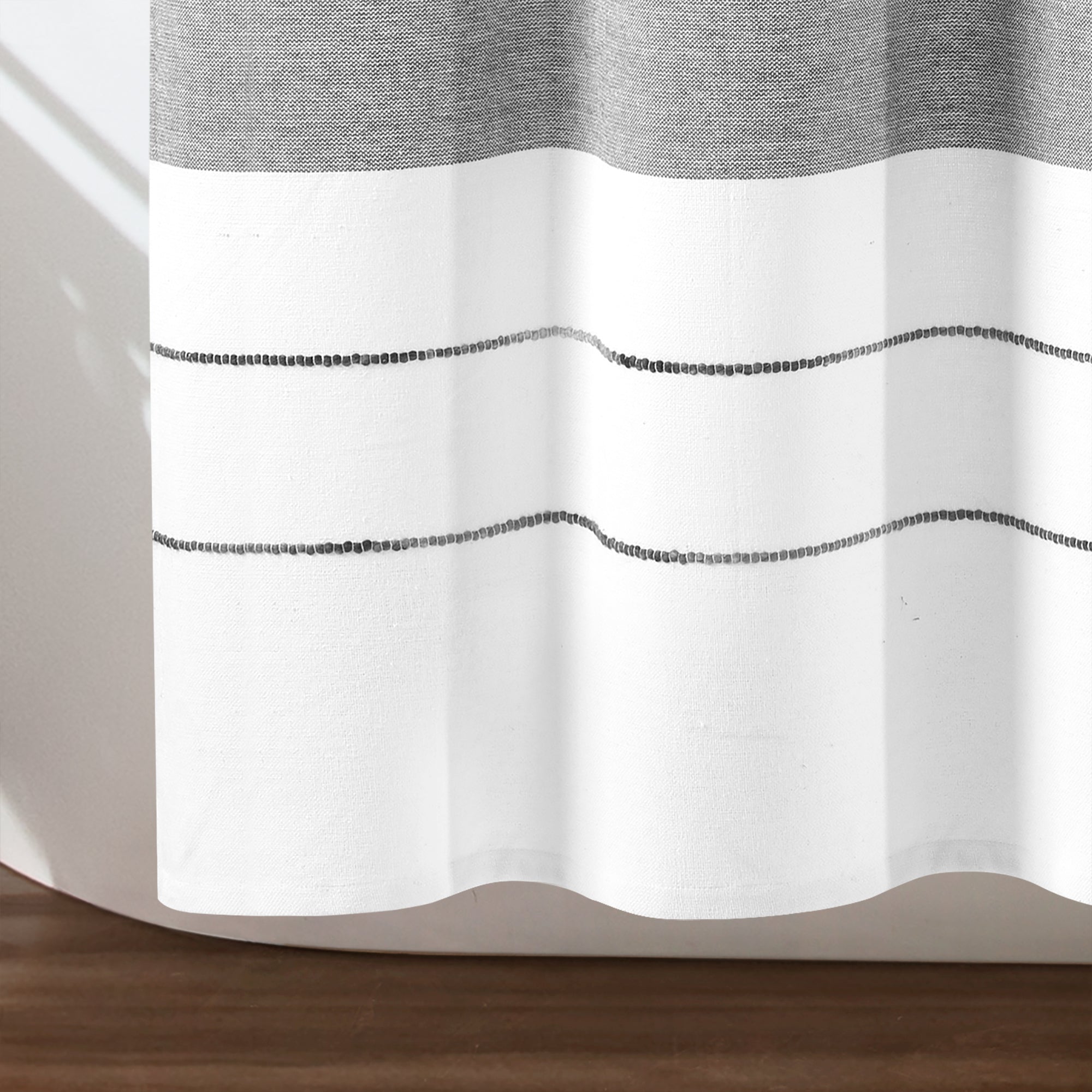 Chic Stripe Yarn Dyed Eco-Friendly Recycled Cotton Shower Curtain