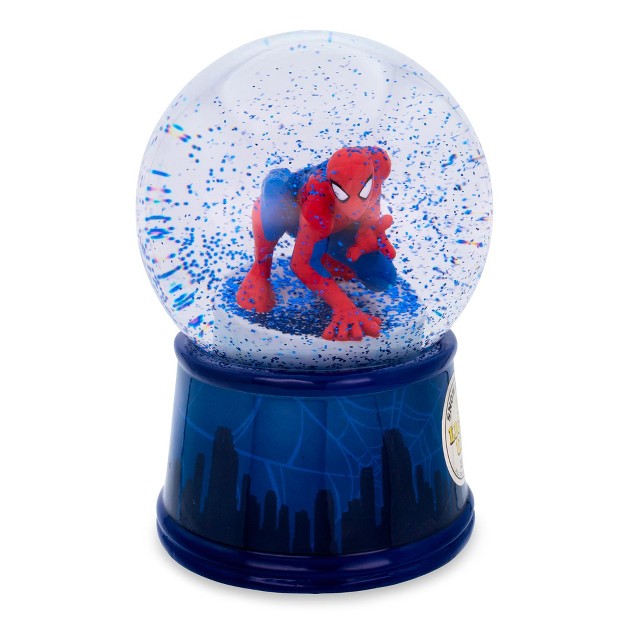 Silver Buffalo Marvel Spider man New York Skyline Light up Collectible Snow Globe