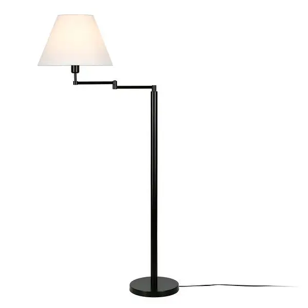 Moby Swing Arm Blackened Bronze Lamp Round/Empire Shade