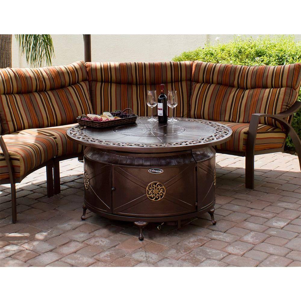 AZ Patio Heaters 48 in. Aluminum Round Decorative Firepit in Bronze F-1201-FPT