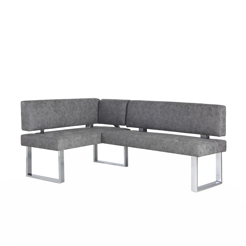 Somette Gene Dark Grey Reversible Dining Nook   48.81 X 71.25 X 33.46