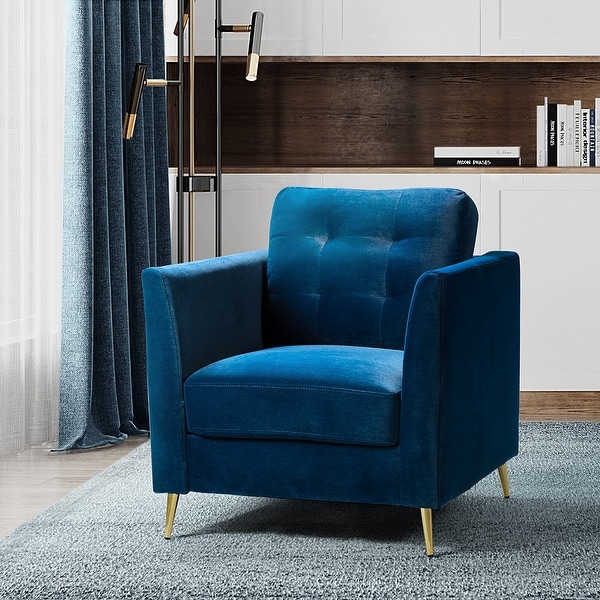 Clara Modern Upholstered Club Chair with Tufted Back by HULALA HOME