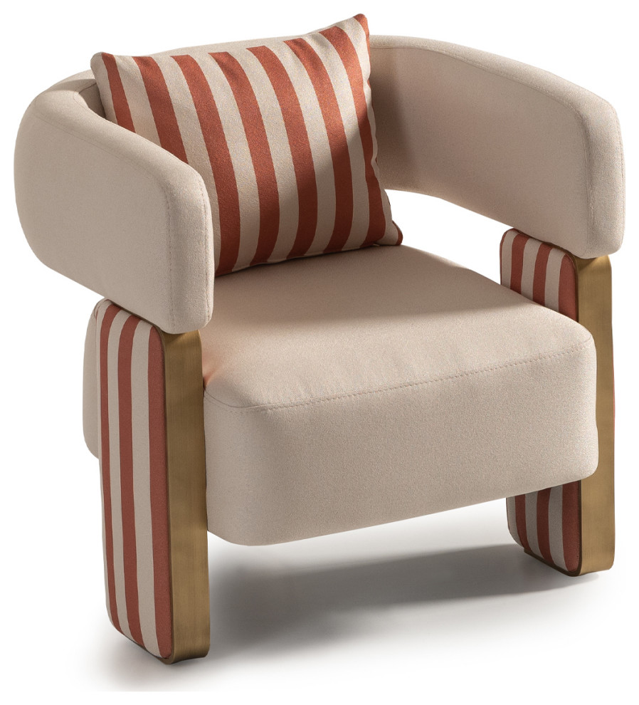 Amora Accent Chair Ash/Eggshell Walnut   Contemporary   Armchairs And Accent Chairs   by Michael Amini  Houzz