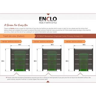 Enclo Privacy Screens Bessemer 4 ft. x 3.3 ft. WoodTek Vinyl Charcoal Privacy Screen Kit 2-Panel EC18027