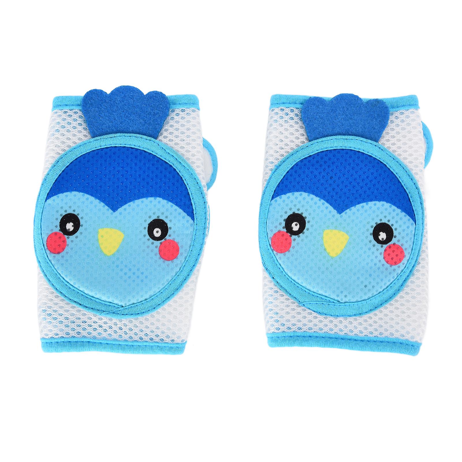 Toddlers Crawling Pads Adjustable Thicken Infant Knee Elbow Pads Guards Protectors For Babyblue