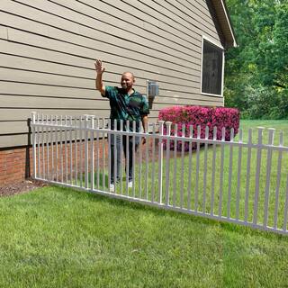 Zippity Outdoor Products 3.4 ft. x 3.7 ft. Burbank No-Dig Vinyl Garden Picket Fence Panel (2-Pack) ZP19057